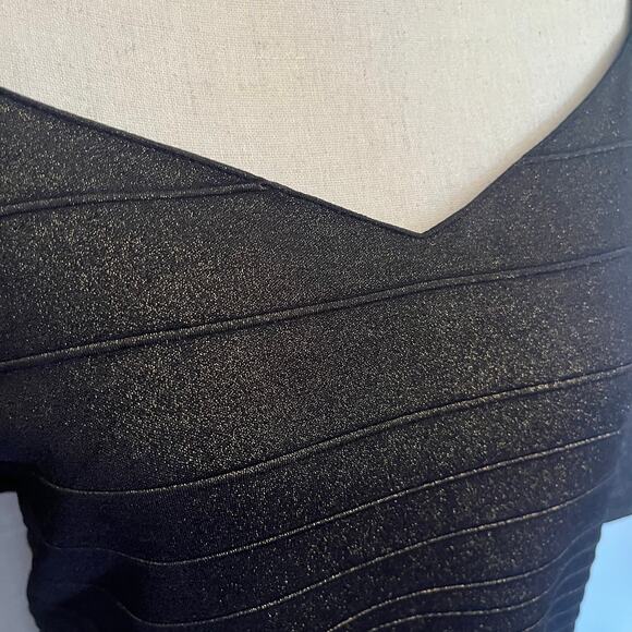 Bisou Bisou Y2K Shimmer Bandage Dress Sz 14 Holiday Party Cocktail Club  Brown - Picture 3 of 15